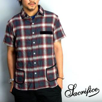 SALE/50%off?SACRIFICE????????/PIPING CHECK SHIRT